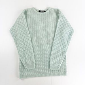 Vintage IB Diffusion Teal Cable Knit Long Sleeve Pullover Sweater Top